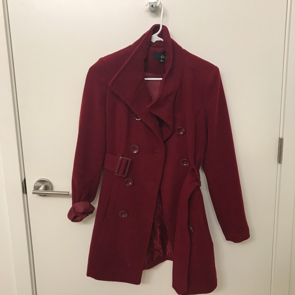 Burgundy coat